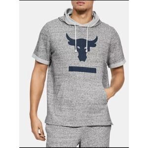 Under Armour Short Sleeve Hoodie Men's Project Rock Gray Med